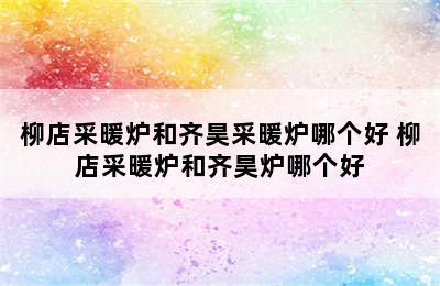 柳店采暖炉和齐昊采暖炉哪个好 柳店采暖炉和齐昊炉哪个好